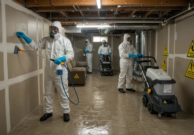 Basement Moisture Removal and Structural Drying process in Ainaloa, HI